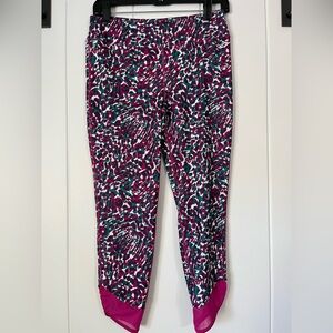 BCG Pink and Green Abstract Leggings with Stretchy Fit